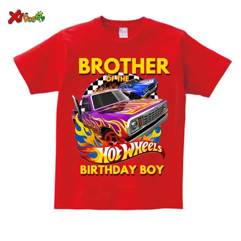 Hotwheels Birthday Tshirt Kids Boys Shirts for Family Matching Clothes Party Girls T Shirt Gift Clothing Custom Name Outfit Tees