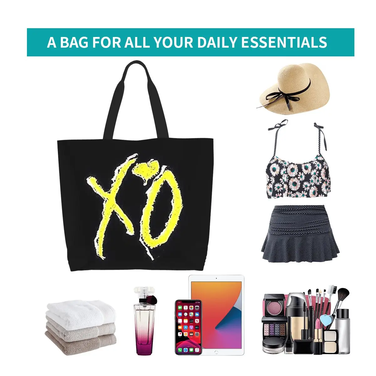 Rapper The Weeknd Blinding Lights Dawn FM Shopping Tote Bag Canvas Large Capacity Shoulder Bag Shopper Grocery Handbag for Women