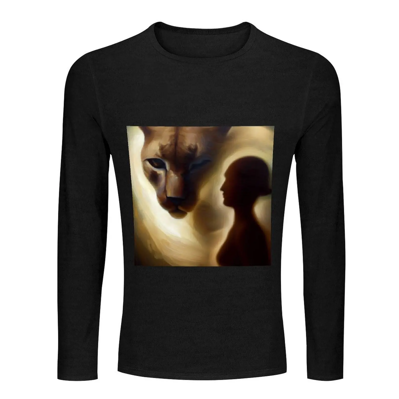 Spirit Animal Cougar 1 Long T-Shirt custom t shirts graphic t shirts mens graphic t-shirts anime