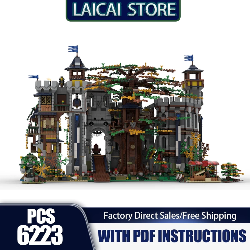 Medieval Castle Model Moc Building Bricks Tree of Life Castle Model Technology Modular Blocks Gifts Christmas Toys DlY Assembly