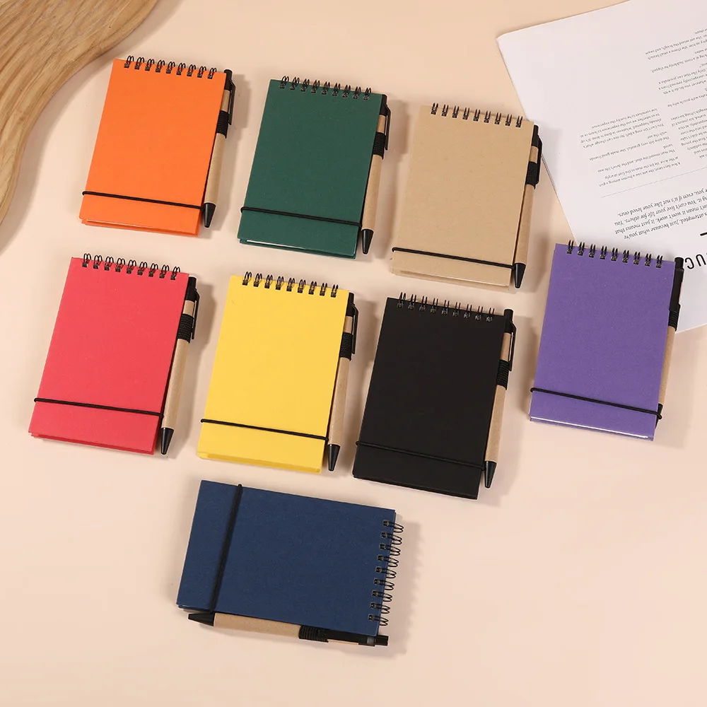 Solid Color Flip Up Environmentally Friendly Notebook Mini Portable Pocket Notebook Inner Pages with Detachable Tape Notebook