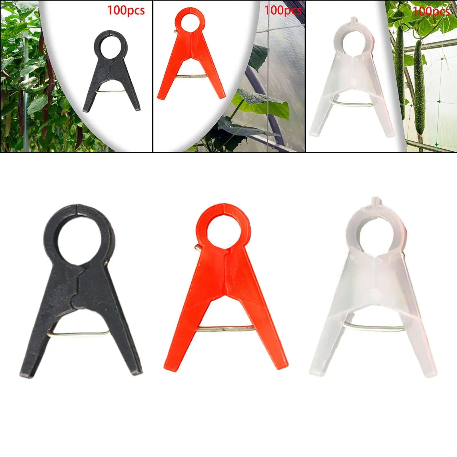 100 Pieces Garden Plant Support Clips Support Flower Vine Clips Grafting Clips for Climbing Plants