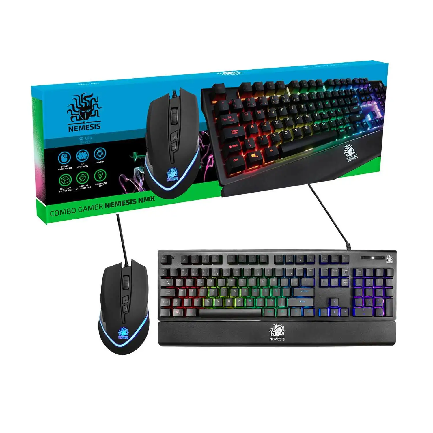 Nmx Gamer Kit-Abnt2 Mechanical Keyboard + Mouse 3200dpi