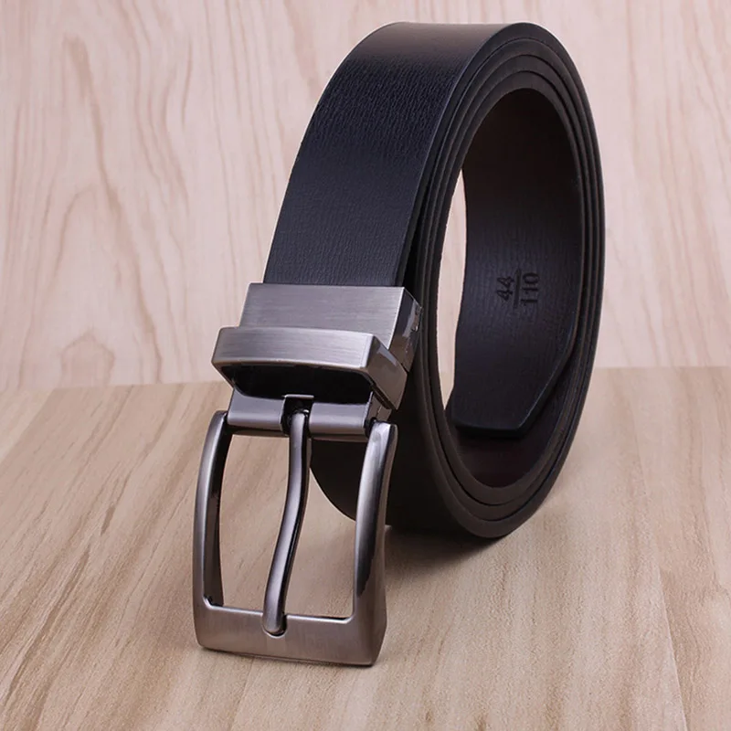 High Quality Belt 120cm Men's Leather Rotating Needle Buckle Cowhide Business Travel Daily Versatile Wear-Resistant Pants Belt