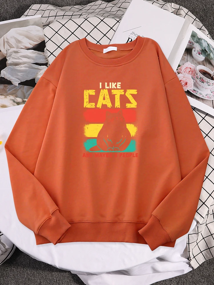 

Funny Cute Cat Fun Lovers I Like Catswomen Hoody Fashion Sports Sweatershirt Aesthetic Warm Sportswear Simple Pocket Streetwears