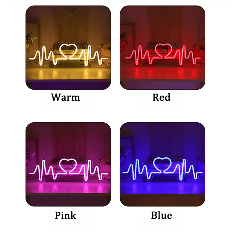 Night Light LED Neon Sign Lamp LED Ambient Lamp Neon Light USB Nightlight Home Party Bar Bedroom Decor Lighting Holiday Gift 5V