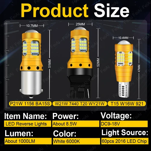 Imagen 2 del producto Luces LED de marcha atrás para Honda Accord 8 9 7 10 2002-2007 2008 2009 2010 2011 2012 2013 2014 2015 2016 2017-2022 accesorios de sintonización