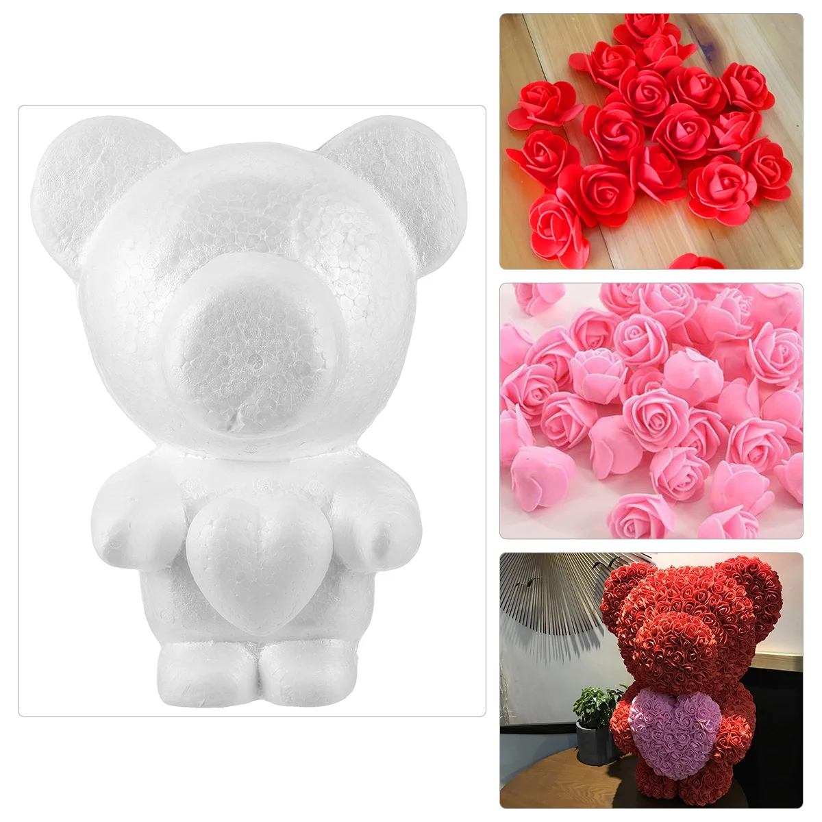 Schaummodell DIY Bärenform Polystyrolform Hochzeit Form Modellierung Weiß Handwerk