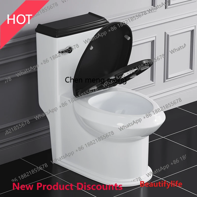 

P32 European retro siphon toilet black home bathroom creative French toilet