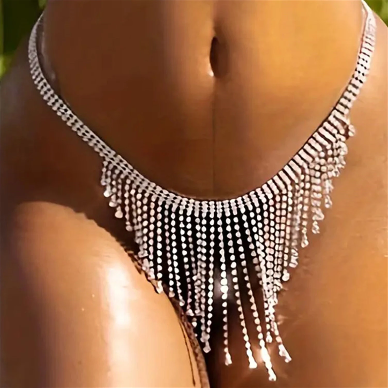 سلسلة خصر بشرابة ذهبية وفضية للنساء، سلسلة مجوهرات مثيرة قابلة للتعديل للصناعات الثقيلة