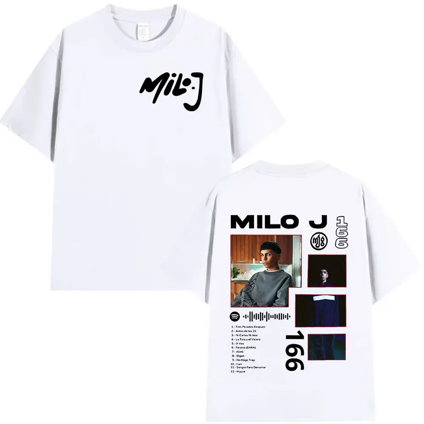 Rapper Milo J 166 Music Album T Shirt Men Women Hip Hop Oversized Cotton T-shirts Y2k Harajuku Vintage Fashion TShirt Streetwear