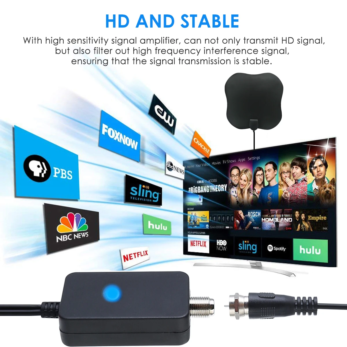 ในร่มเสาอากาศทีวีดิจิตอล ATSC HDTV HD DVB-T2เสาอากาศทีวี