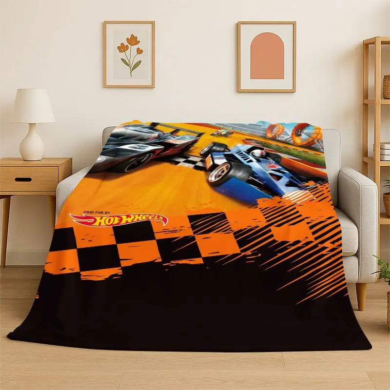 Racing Car H-Hot Wheels MOTO Cartoon Flannel Throw Blanket,Warm Cozy Blanket for Bed,Sofa,Couch,Bedroom,Living Room,Office,Gift
