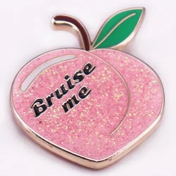 Bruise Me Pink Honey Peach hard enamel glitter pin Art Gifts Brooch Jewelry Collectibles