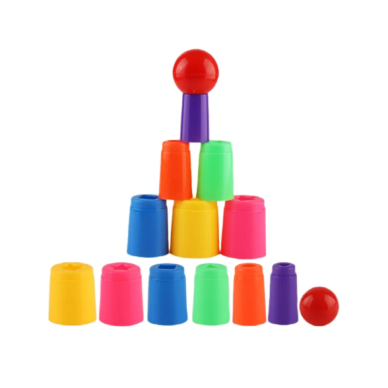 Children Stacking Cup & Sports Circle Ferrule Stacked Layers Throwing Game Parent-Child Interactive Ferrule Kids Outdoor Toys