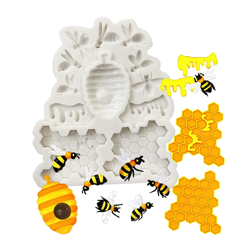 Honeycomb Bee Silicone Mold Sugarcraft Cupcake Baking Mold Resin Tools Fondant Cake Decorating Tools