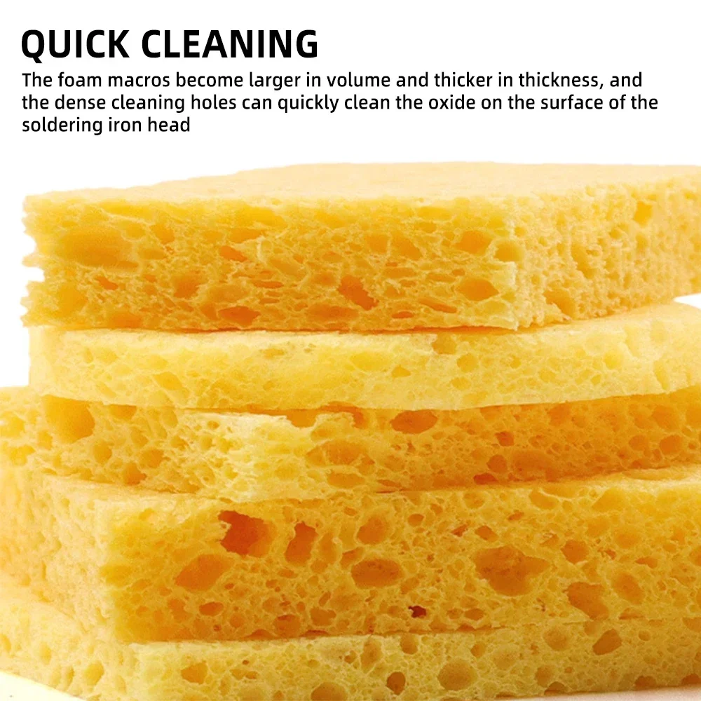 5 Pcs Soldering Iron Tips Cleaning Sponge Cleaner High Temperature Enduring Condense Sponge for Welding Tips Cleaining Tool
