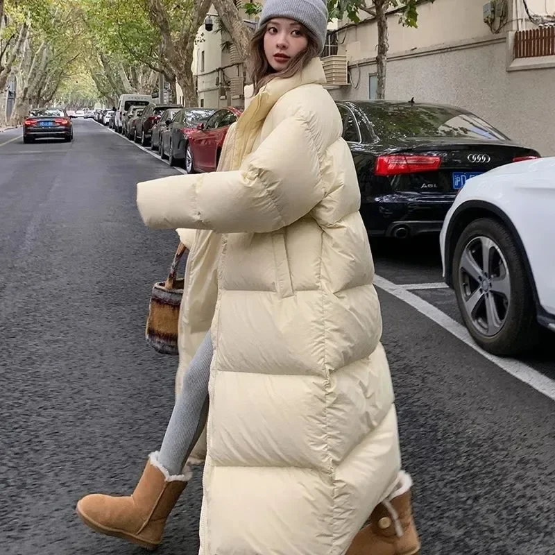 2023 New Winter Cotton padded jacket Women's mid length thick loose oversized jacket Women's clothing fur collar jacket