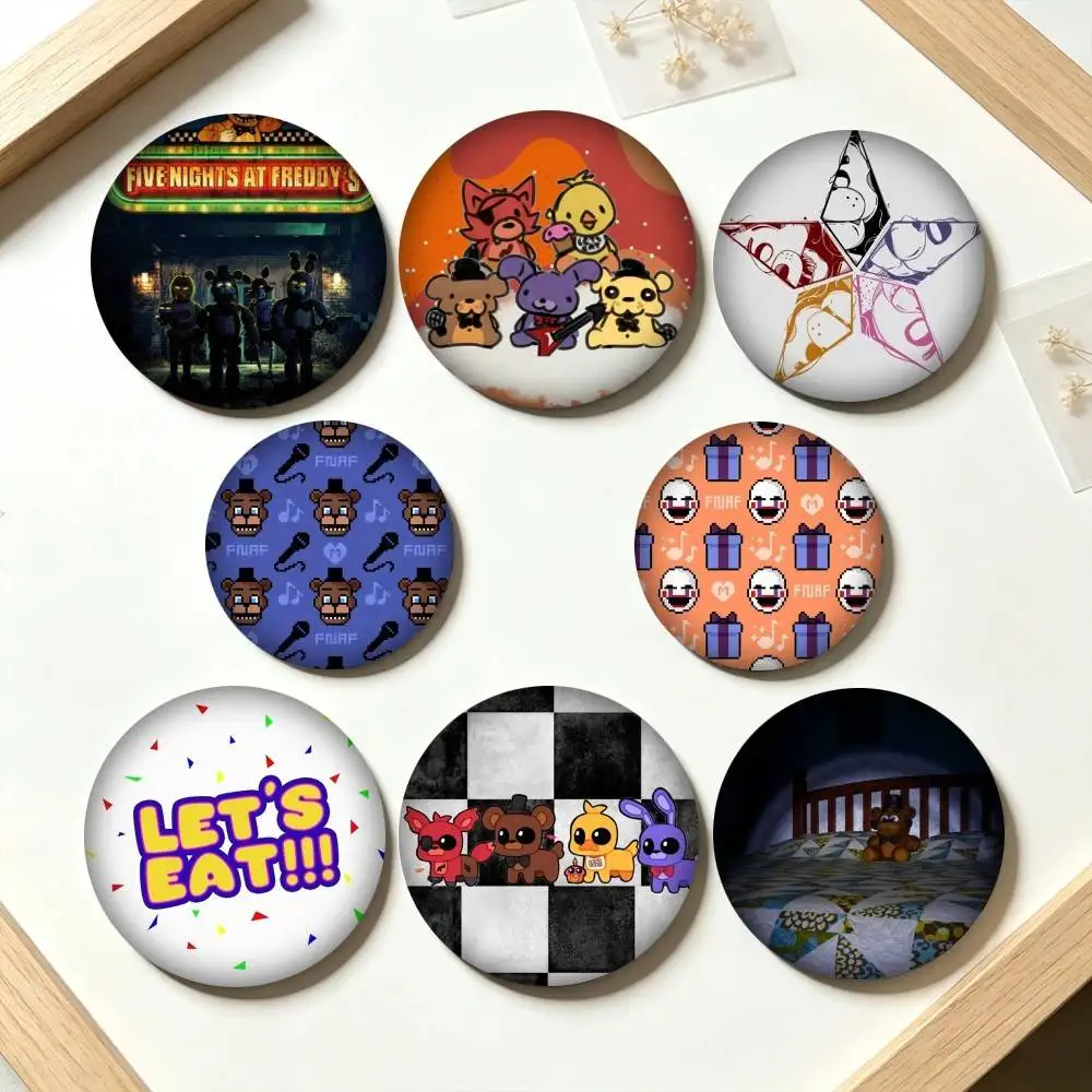 F-Five Nights at Freddy FNAF 25 32 44 58 75mm Badges Personalized Round Brooches Pins Accessory Gift