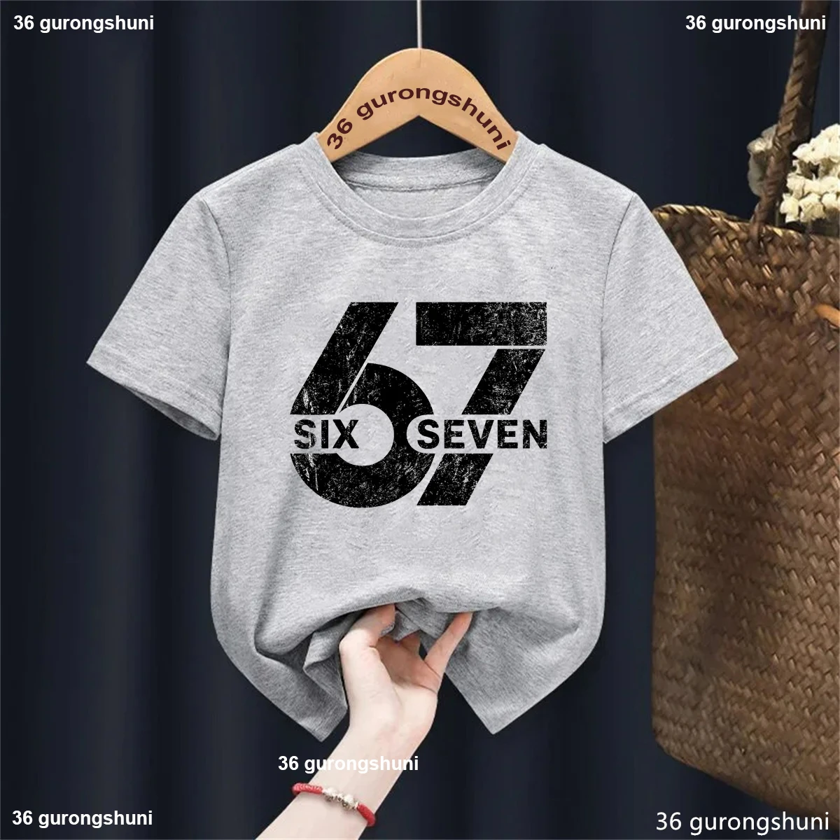 

67 Six Seven Meme Printed T Shirt Girls/Boys Kawaii Children'S Clothing Harajuku Shirt Cool Short Sleeve Tshirt Kids Clothes