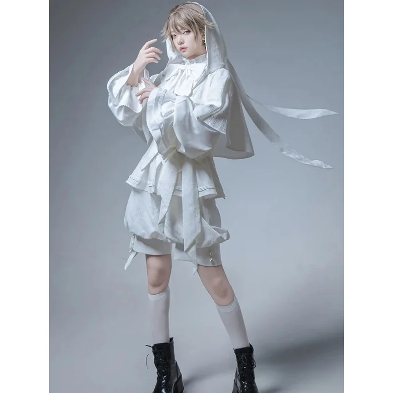 Sky05 الصيد أرنب الأبيض ضوء القمر الطبعة الرجعية بارد Ouji لوليتا سترة/سراويل قصيرة/بنطلون مجموعة بواسطة الأميرة Chronicle99JIu @