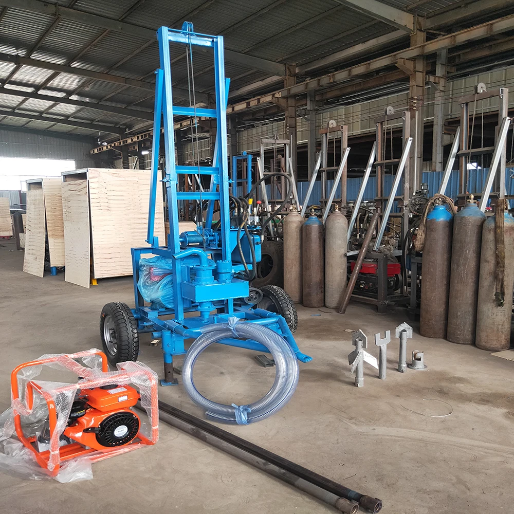 YUGONG Portable Water Well Drilling Machine 200m 100m Diesel Engine Soil Rock Drilling Rig Machine for Farm Irrigation