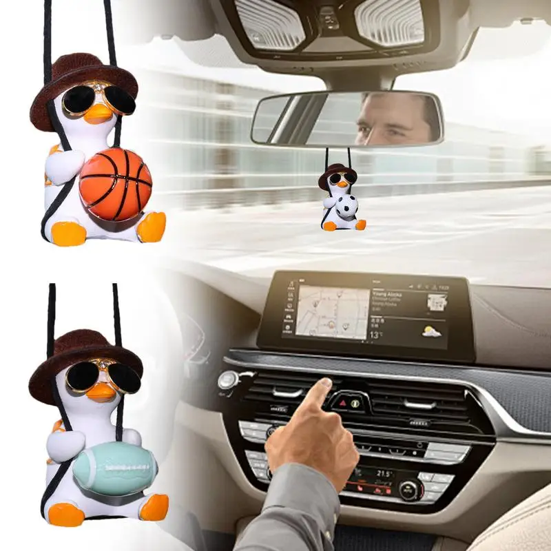 Duck Car Accessories Sunglasses Duck Car Pendant Swing Effortless Swing Motion Swing Duck Car Decoration Charming Dashboard