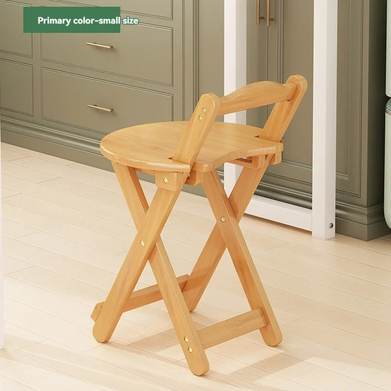 Portable bar stools, high stools, living room dining table chairs, folding stools, small size with backrest for home use.