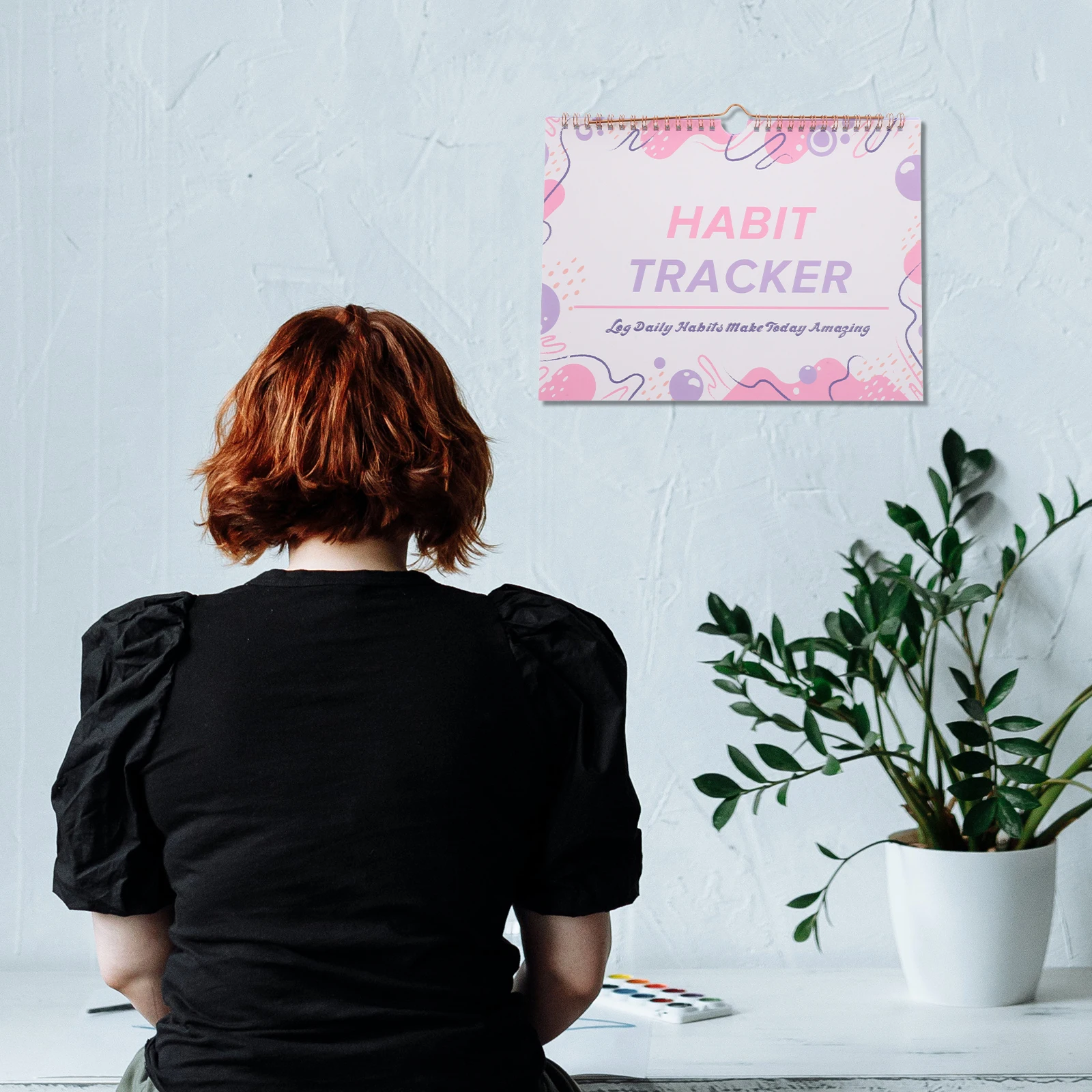 Планировщик отслеживания привычек, ежемесячный журнал без даты, установка цели, ежедневная тренировка, календарь отслеживания настроения, органайзер для обучения расписанию