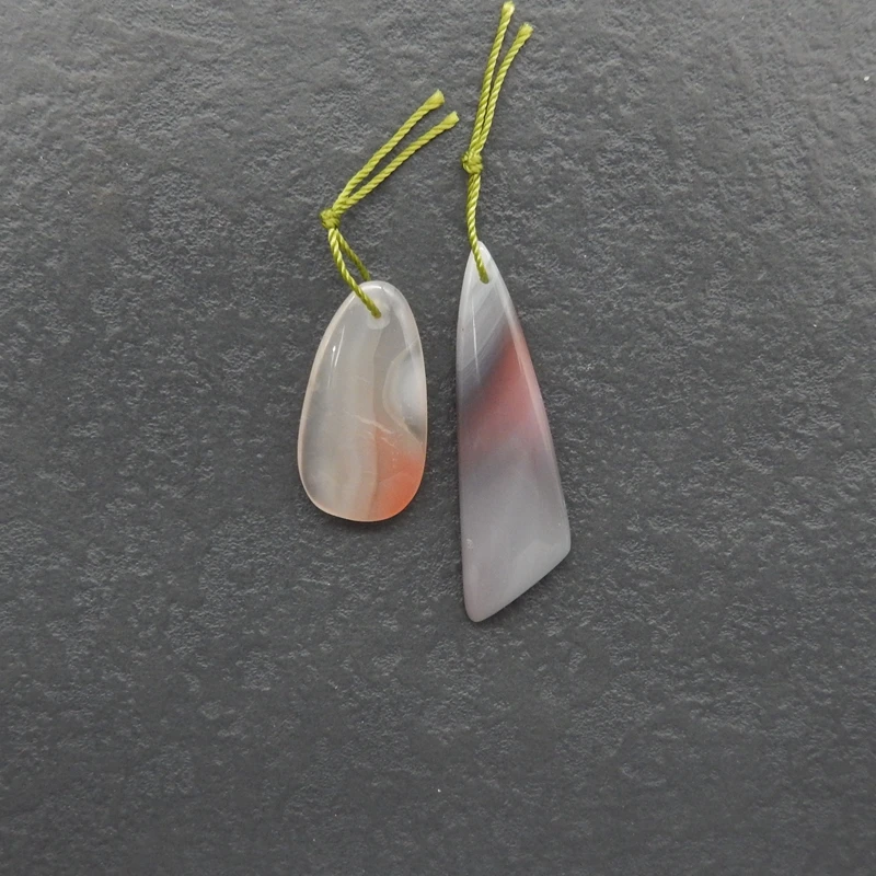 

2 шт., натуральный агат, просверленные передние бусины-подвески для женщин, изготовление ювелирных изделий своими руками, аксессуары для ювелирных изделий, 43x13x6 мм, 28x15x5 мм, 7,6 г