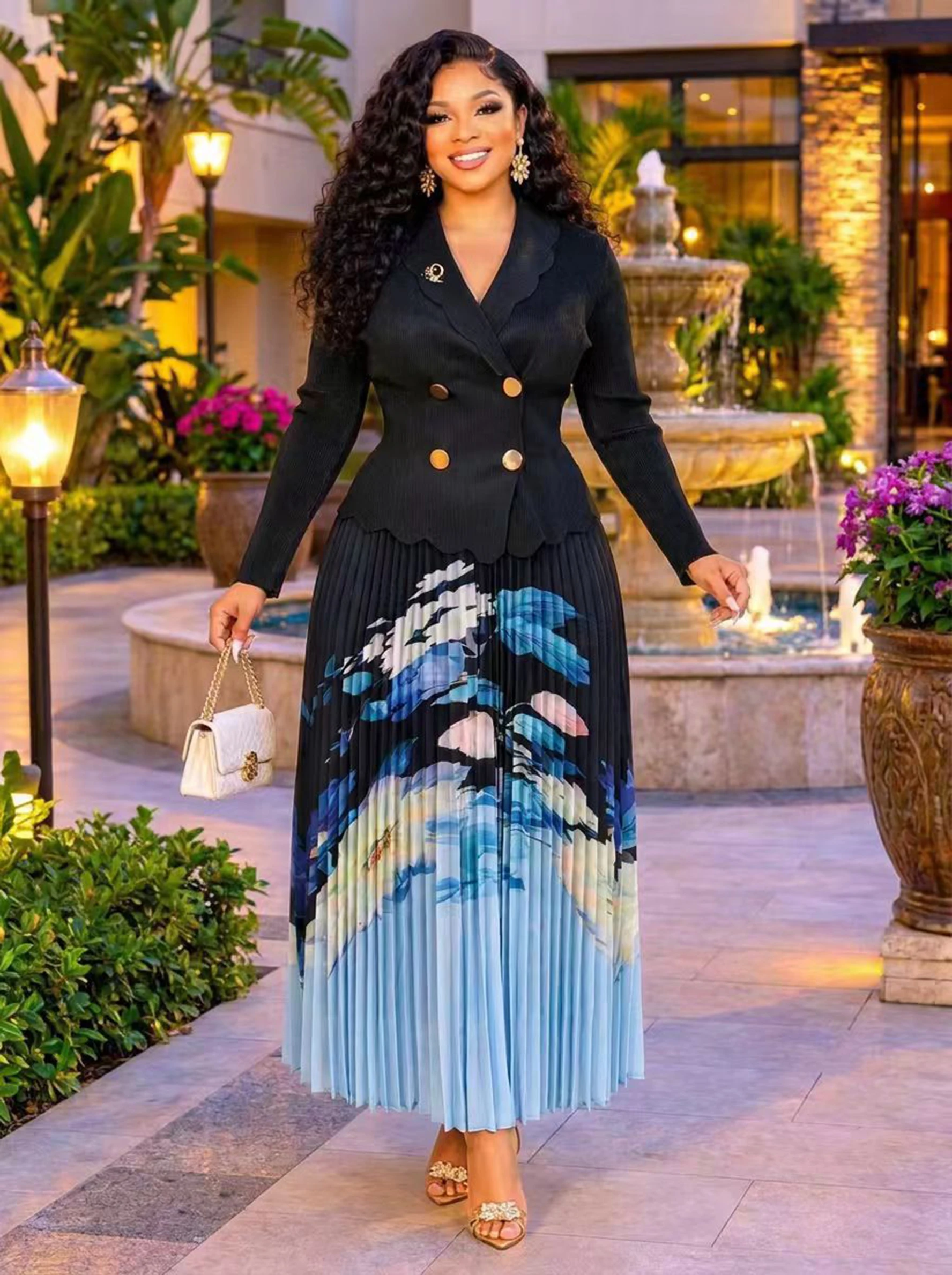 Wedding Party Evening Dress Fashion African Dresses for Woman Dashiki Robe Africaine Traditional Outfit Elegant feminine Dress