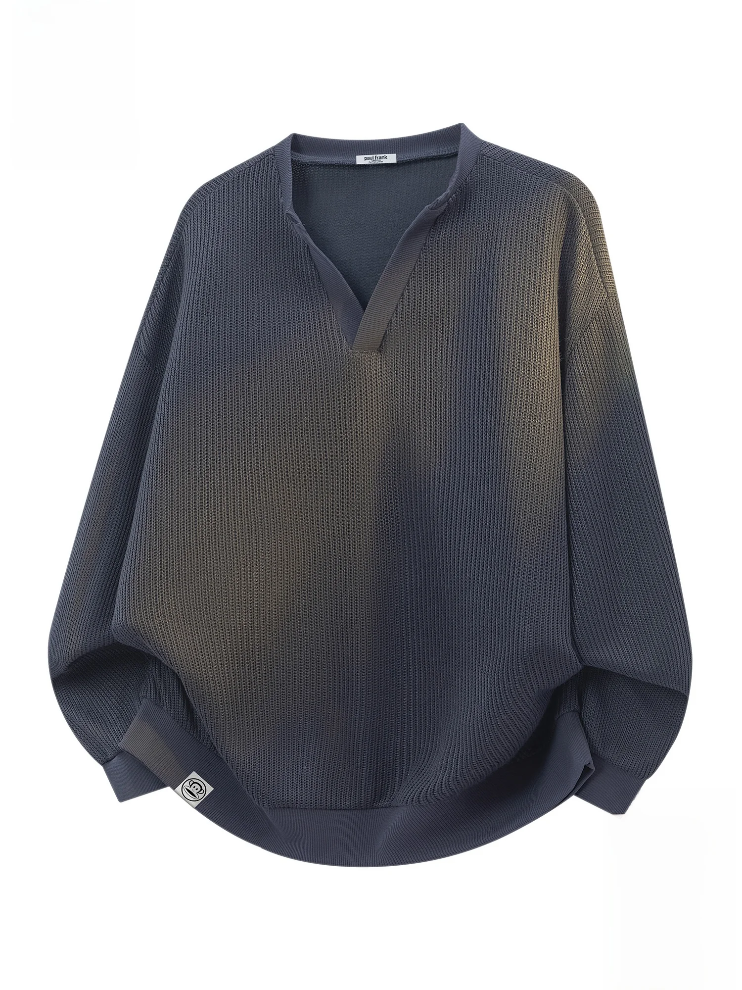 

Loose Fit V-Ne Long Sve Hoodie Casual Spring New Men's Faion Brand Comfortable Polyester Fiber T-irt