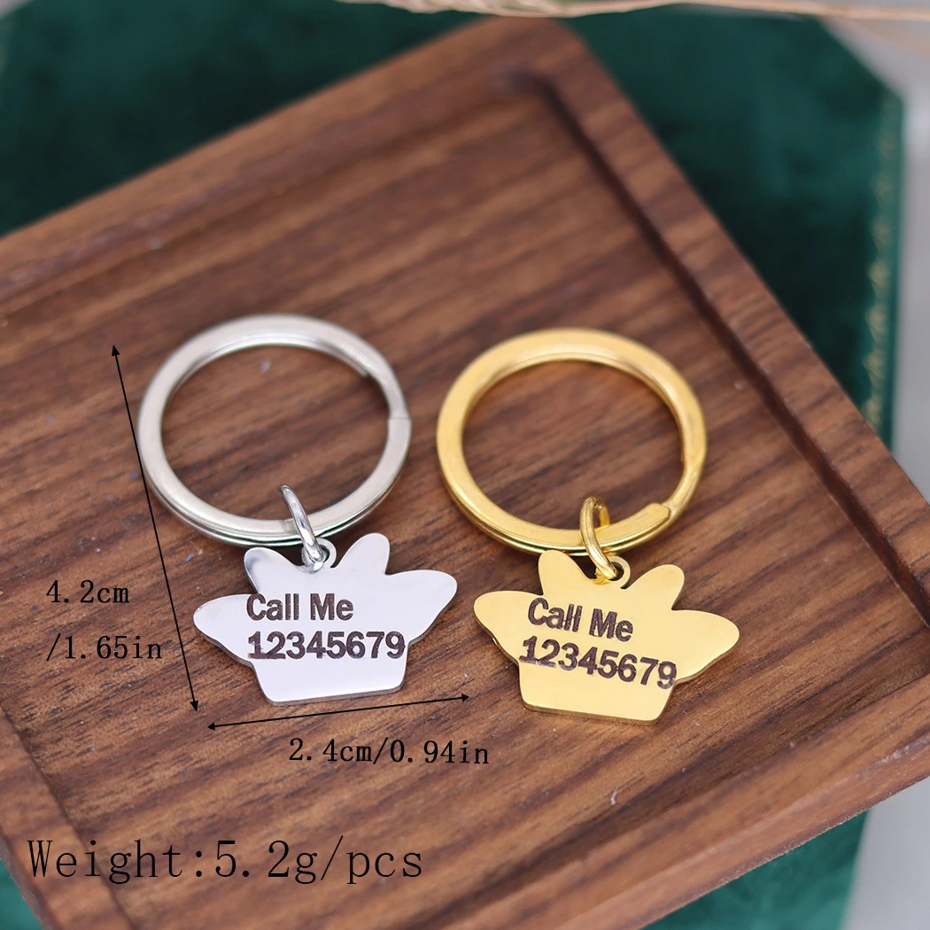 Custom ID Tag Name Phone Cute Animal Goat Pendant Key Chain for Men and Women Jewelry Stainless Steel Key Chain Gift