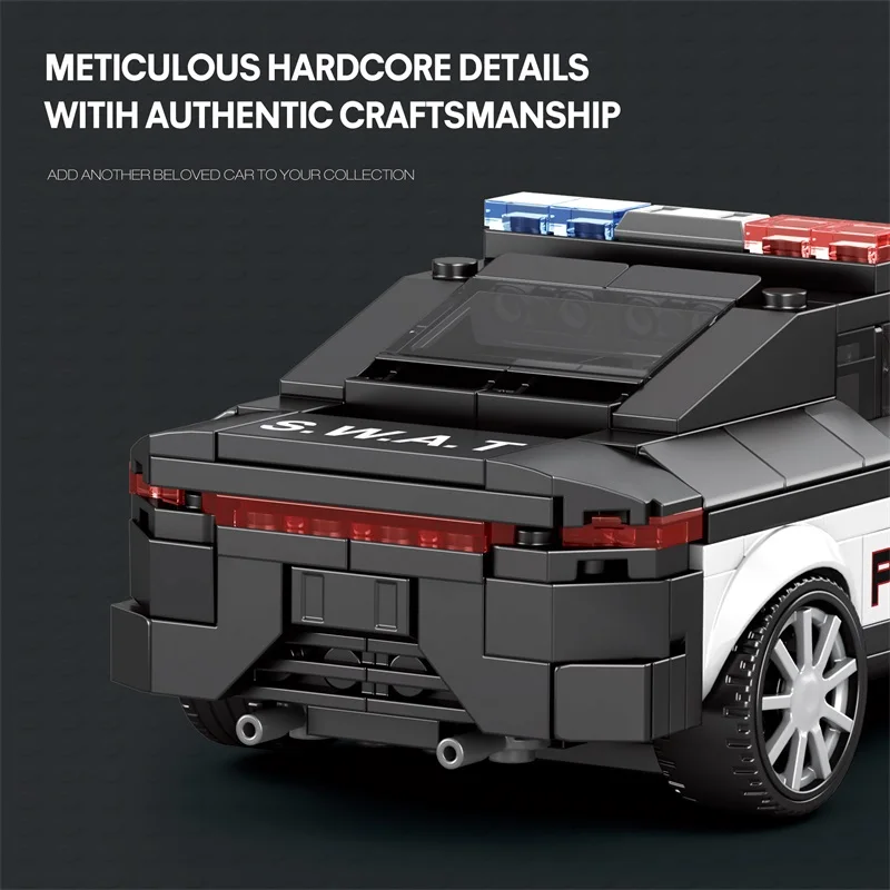 مدينة جديدة SWAT سباق السيارات اللبنات نموذج الشرطة سرعة السيارات الرياضية اللعب لتقوم بها بنفسك الطوب سيارة هدايا عيد ميلاد للبنين أطفال 1:24