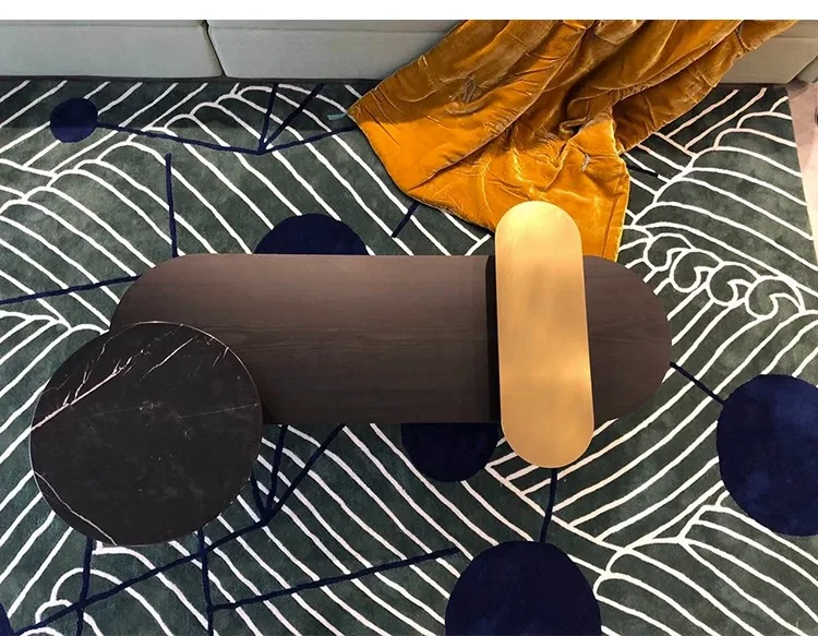 Mesa de centro estilo tambor moderno Mesa de centro de design italiano Mesas de centro de madeira