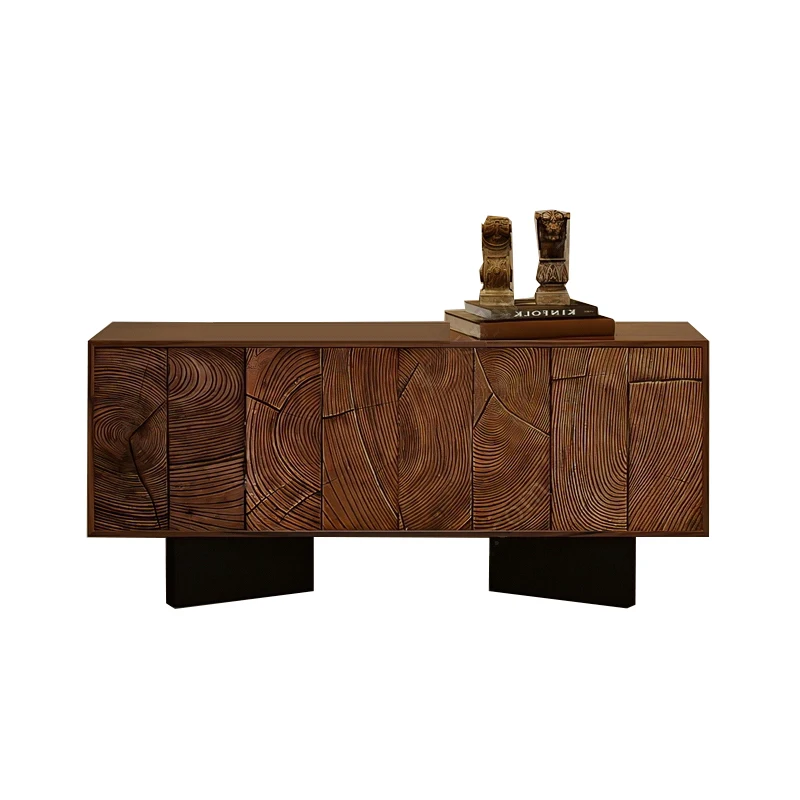 

Retro style all solid wood dining side cabinet, medieval side cabinet, entrance, simple design of storage storage