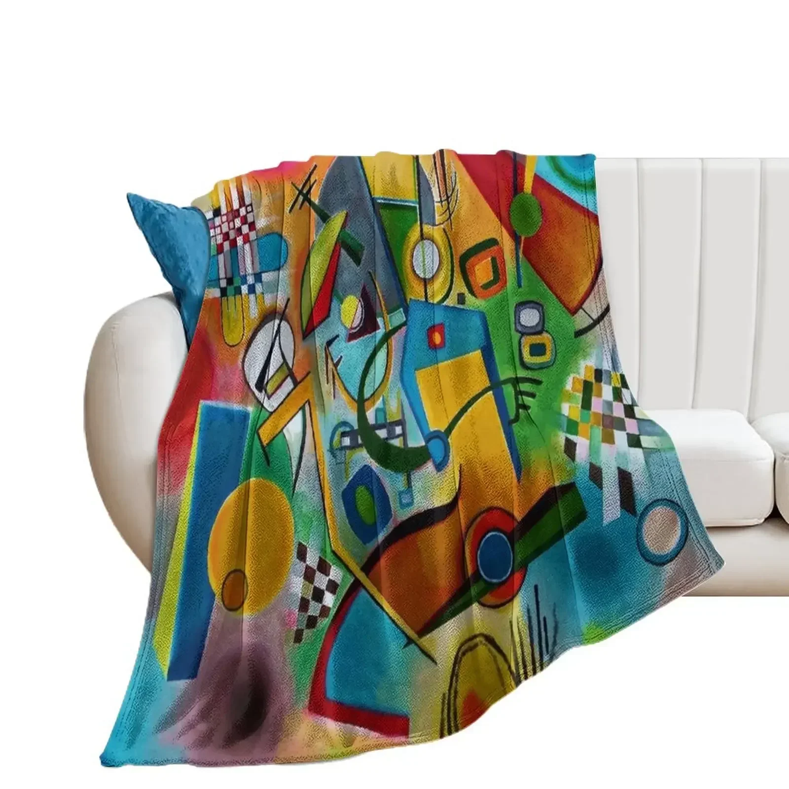 

Kandinsky abstract art Throw Blanket Picnic Custom Softest Moving Blankets