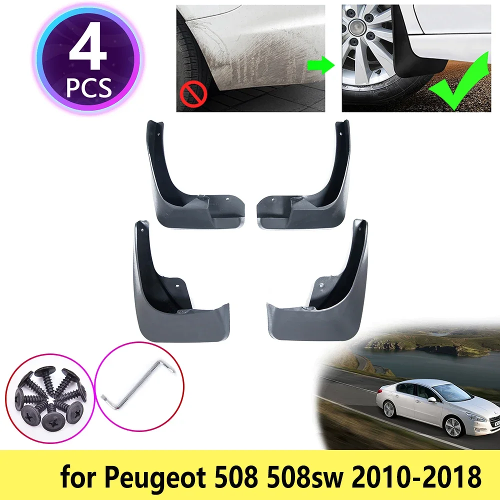 for Peugeot 508 sw 508sw 2010~2018 2011 2012 2013 2014 2016 Mudguards Mudflap Fender Mud Flap Flaps Splash Guards Accessories