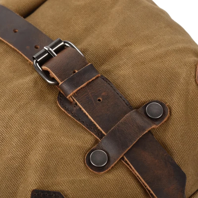 For Small E-bike Hanging Toolkit Motorcycle Saddle Bag Large Capacity Retro Motorcycle Side Bag Waterproof Oil Wax Canvas Bag