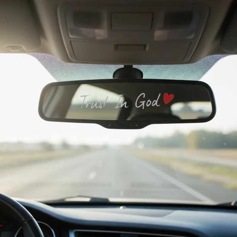 10PCS Religious Text Trust In Car Stickers Waterproof For Motorcycle Rearview Mirrors Auto Rearview Mirrors