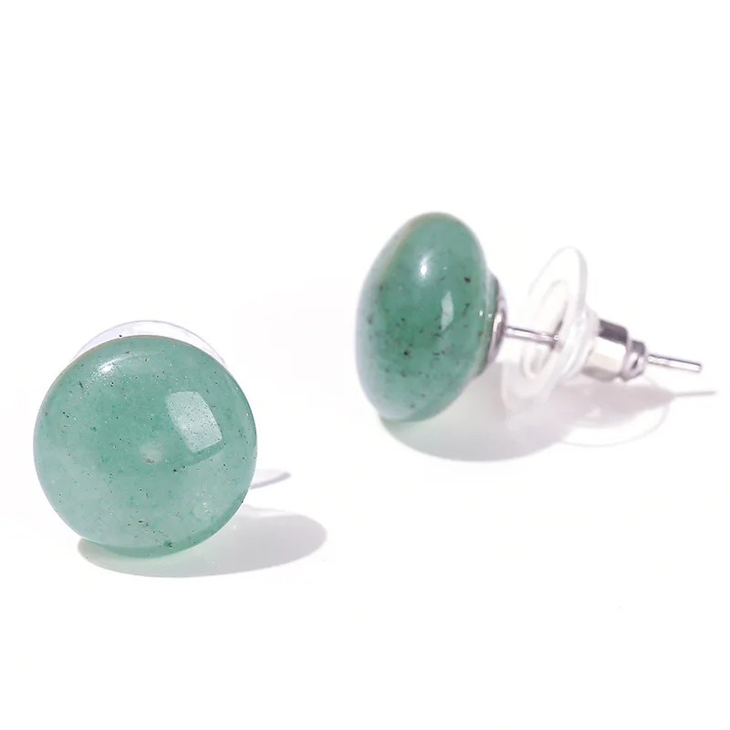 Natural Stone Crystal Colorful Stud Earrings 2024 Retro Personality Simple Agate Jade Mini Earrings Female Jewelry Wholesale