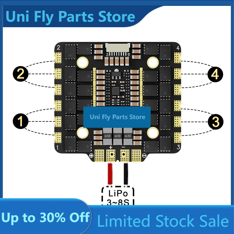 Aocoda-RC 3080 3090 30100 ESC, 80A/90A/100A 3-8S AM32 4-IN-1 32Bit For FPV Racing Drone PartsUniFly