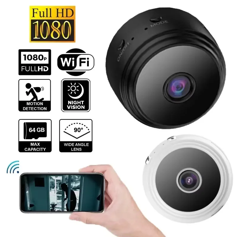 A9 Mini WiFi กล้องรีโมทคอนโทรลไร้สายอินฟราเรด 720p HD เครื่องบันทึกเสียงกล้องวิดีโอ Night Vision Home Security Surveillance Cam