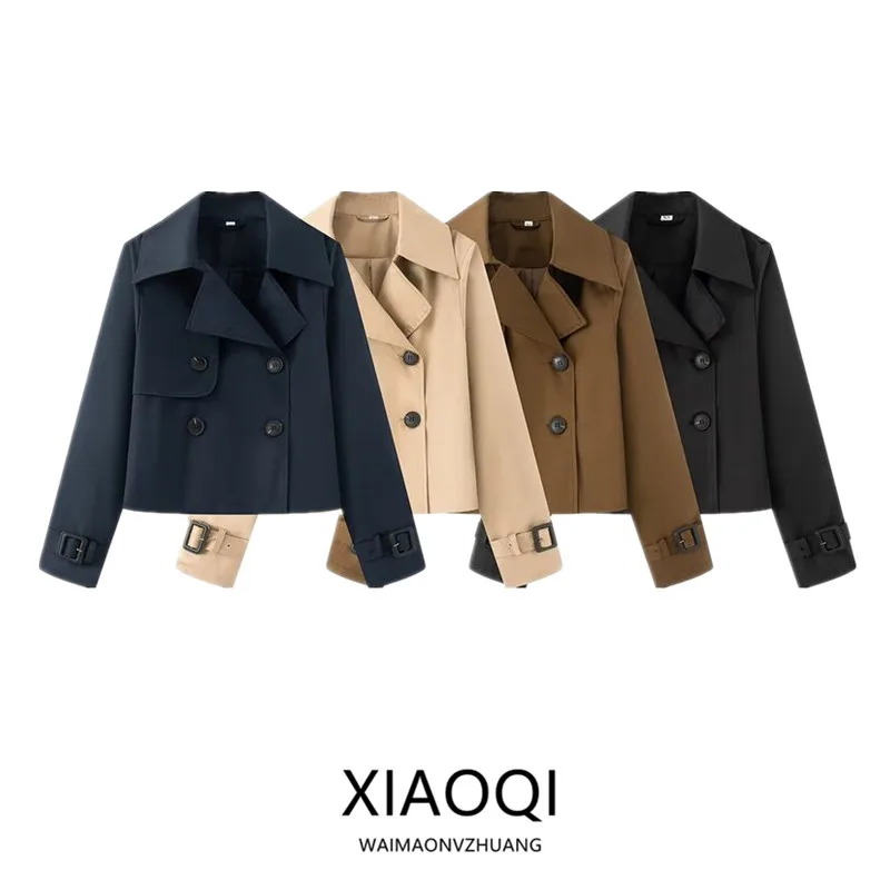 

Faionable Simplici Windbreaker Jaet 2025 Autumn New Women's Clothing Versatile Ele Quali Fake Coat 202762