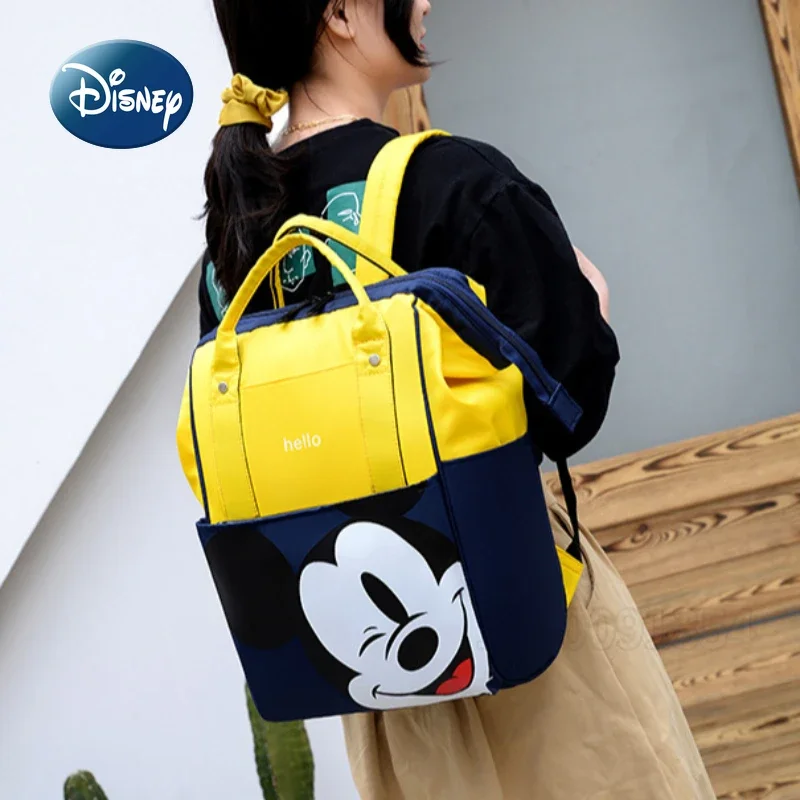 Disney Mickey New Diaper Bag Backpack Luxury Brand Fashion Trend Baby Bag Cartoon Cute Baby Diaper Bag Backpack Large Capacity