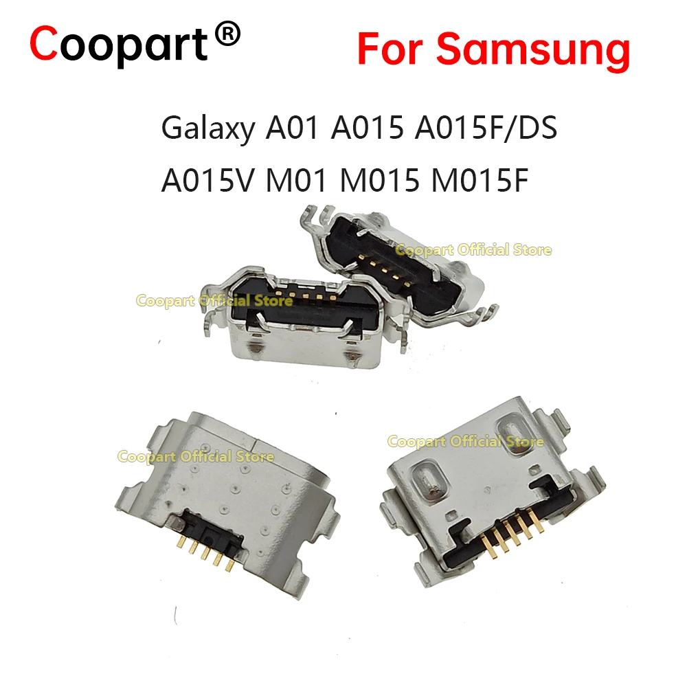 Coopart Micro USB 5Pin Jack Connector Socket For Samsung Galaxy A01 A015 A015F/DS A015V M01 M015 M015F Charging Dock Plug