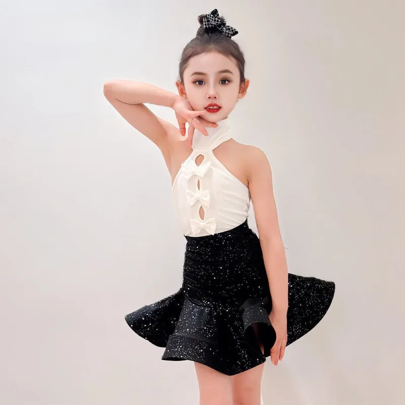 Vêtements d'entraînement de danse latine pour enfants, nouveaux vêtements d'entraînement pour filles