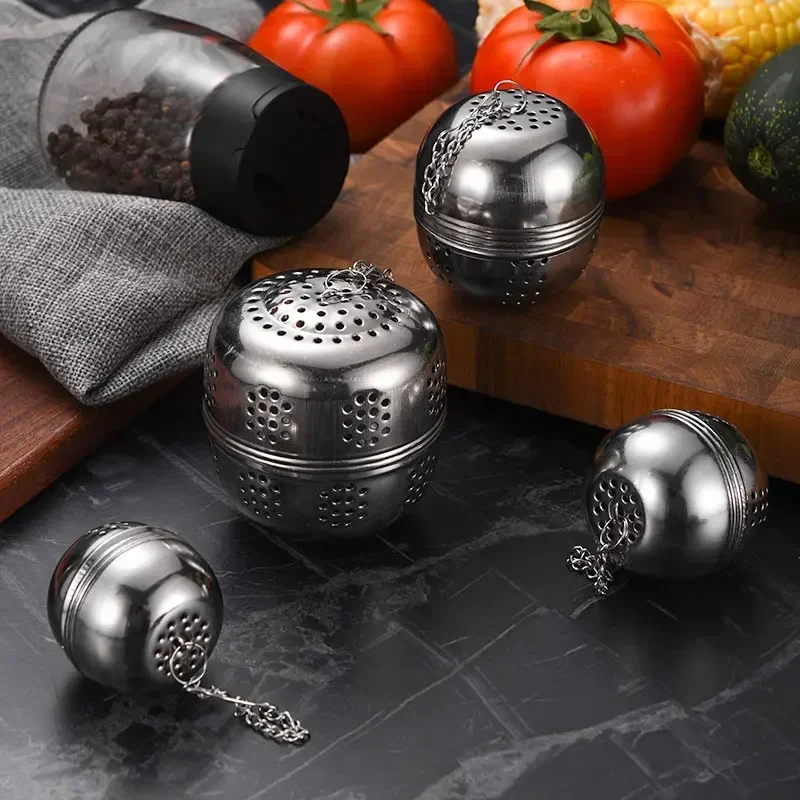 1pcs Stainless Steel Tea Leaf Infuser Strainer Spice Mesh Sieve for Brewing Teapot Tea Filter Seasoning Ball Kitchen Accessories