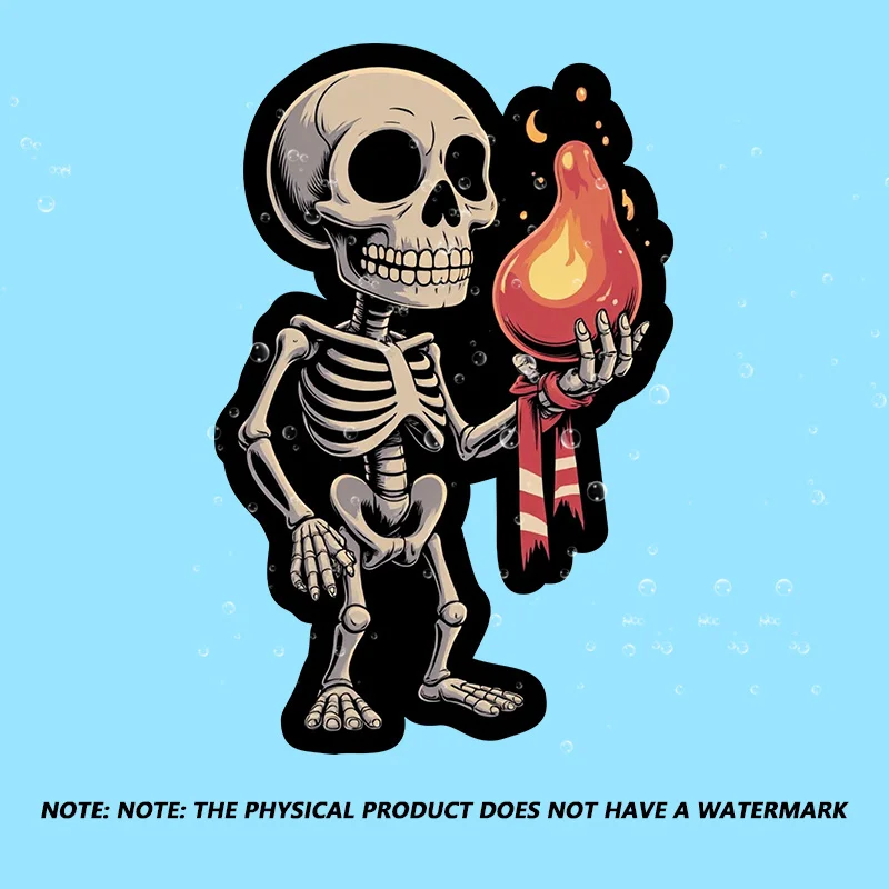 

4 шт./компл. стикер Mystic Skeleton Flame — модный выбор для автомобильных бамперов, чехлов для планшетов и офисных кабин