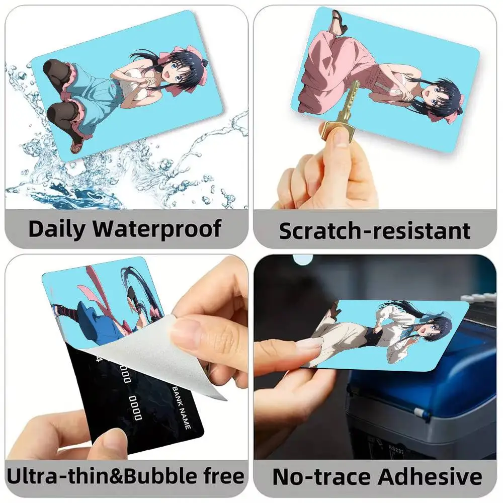 R-Rurouni Kenshin Kamiya Kaoru Credit Card HD Stickers Game Card Decal Small Chip Waterproof Sticker Gift